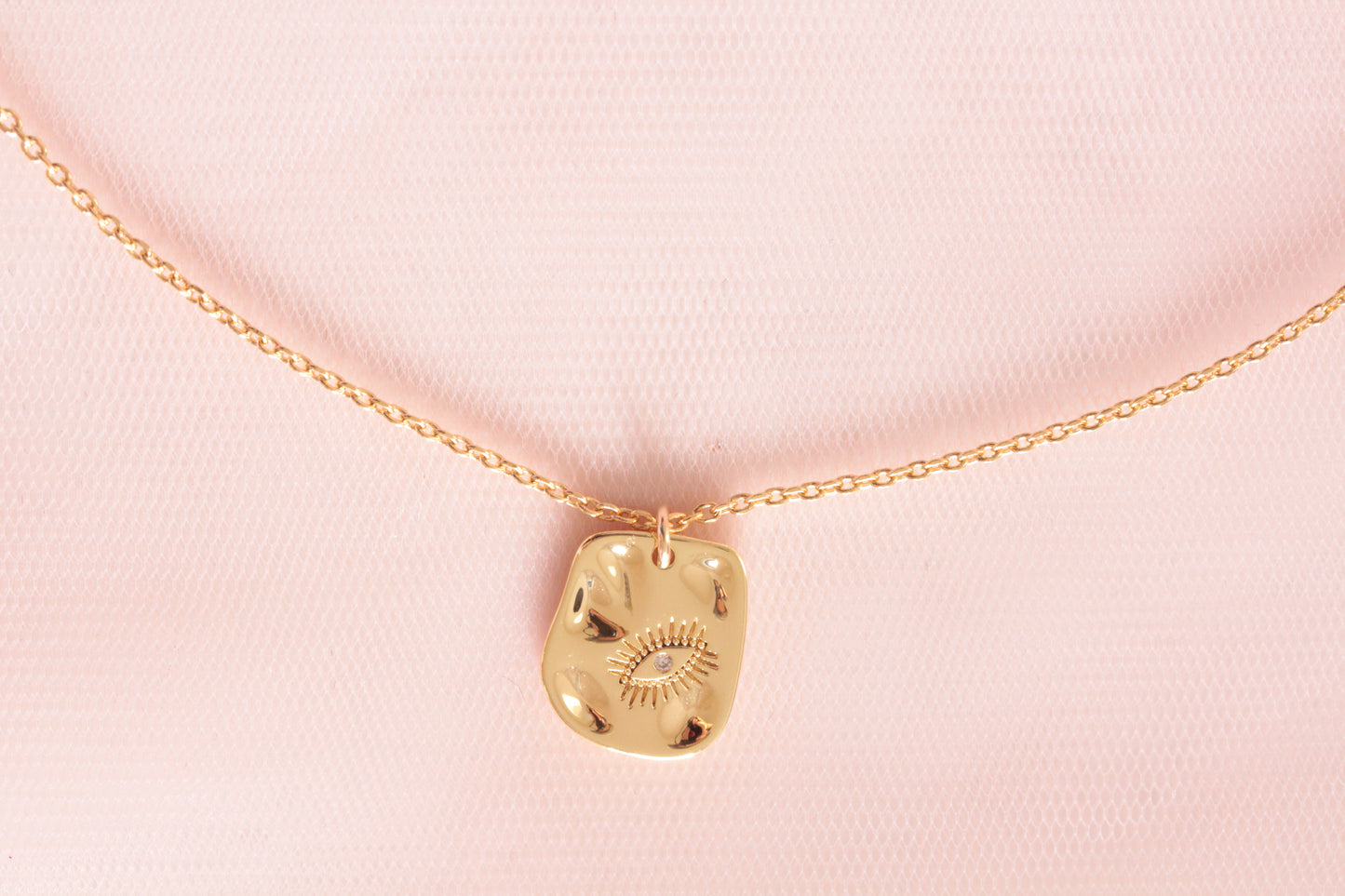 Gingko chain necklace and gold-plated flowers, brass chain gilded with fine gold Sylvia