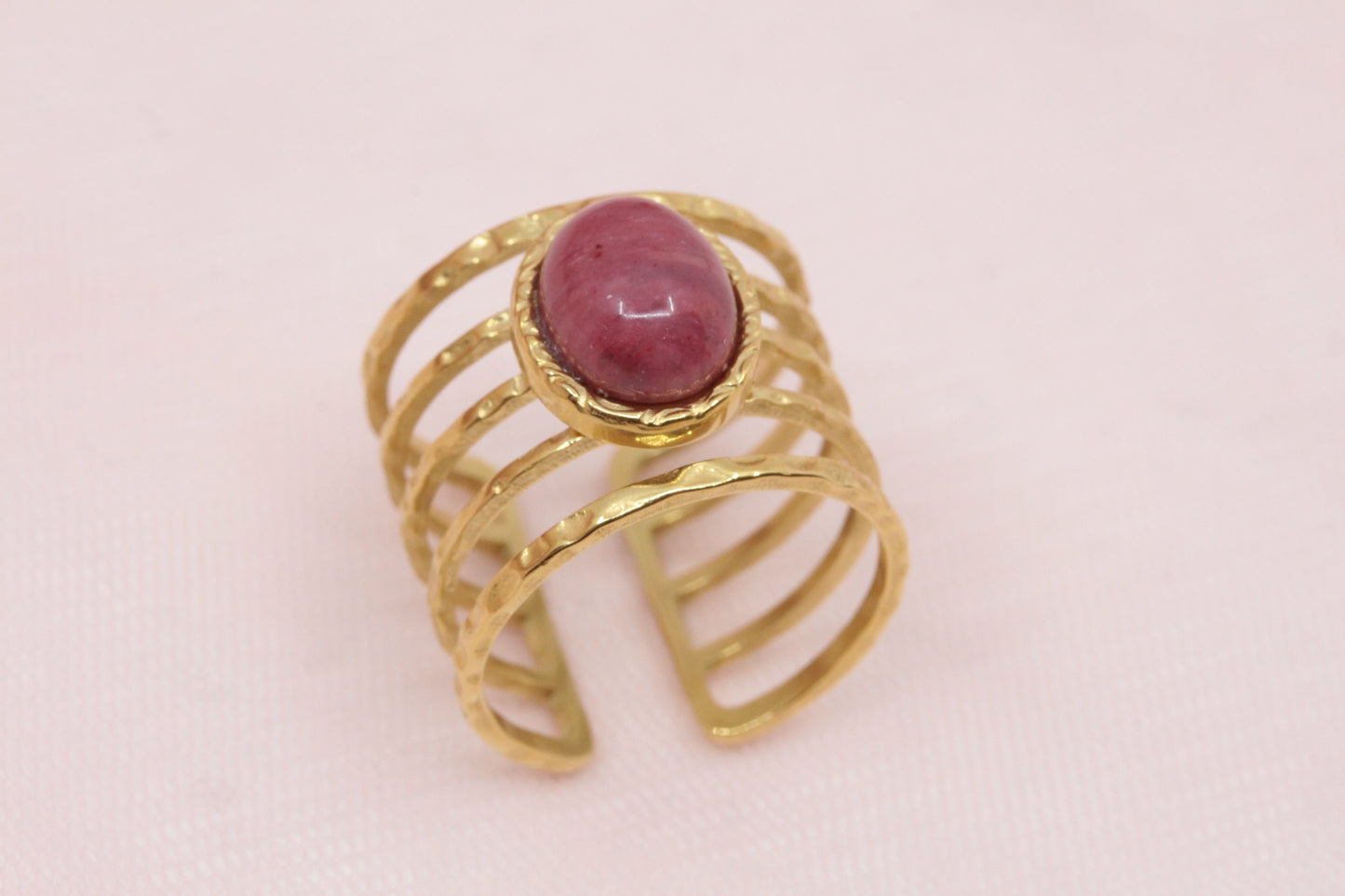 Copy of Openwork mother-of-pearl ring gilded with 24 carat fine gold Lorie