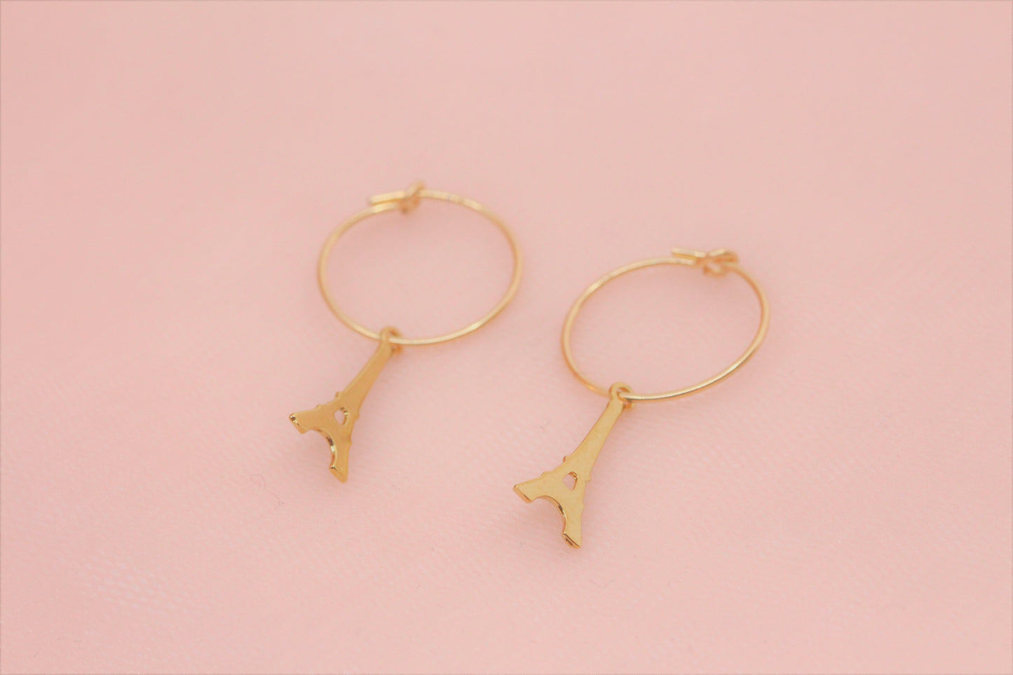 14 carat gold filled hoop earrings with Terry gold plated pewter gingko leaves