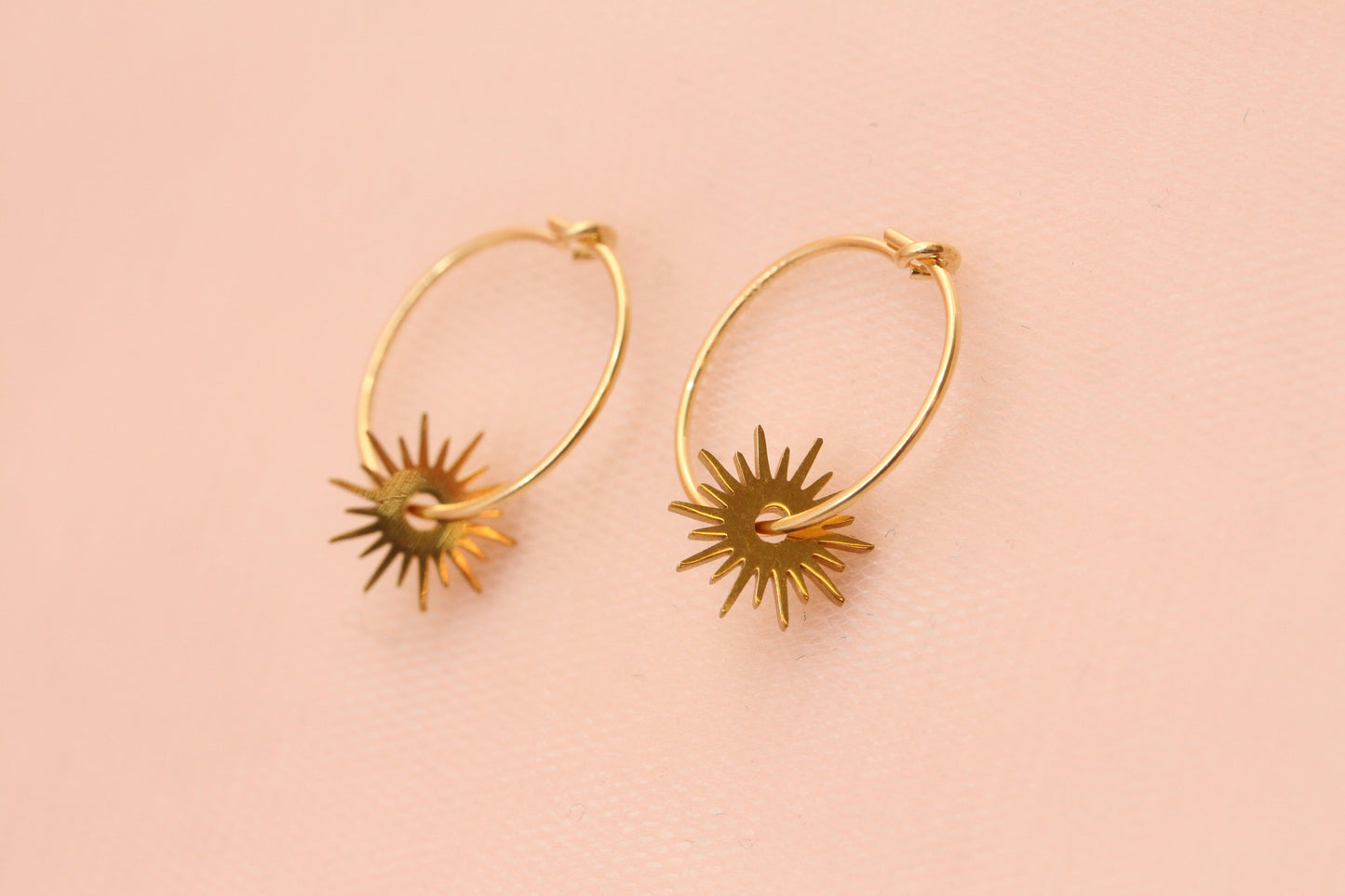 14 carat gold filled hoop earrings with Terry gold plated pewter gingko leaves