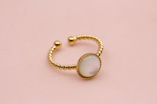 Copy of Openwork mother-of-pearl ring gilded with 24 carat fine gold Lorie