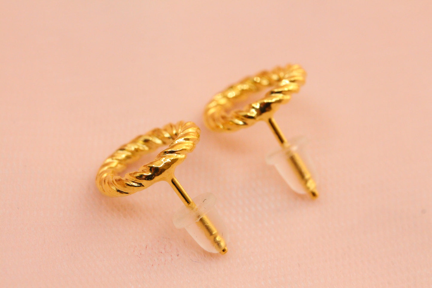 14 carat gold filled hoop earrings with Terry gold plated pewter gingko leaves